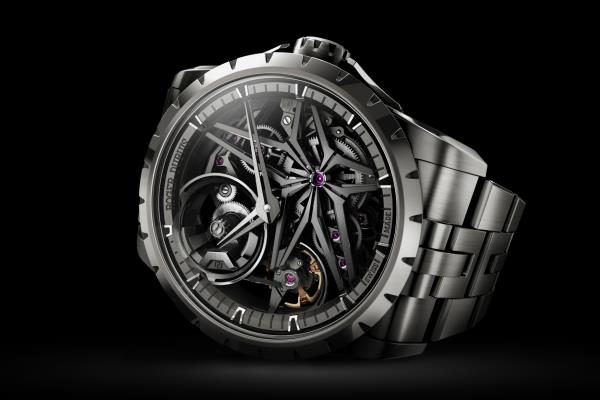 Roger Dubuis Excalibur Monobalancier Titanium提供了该品牌前卫设计的微妙体现